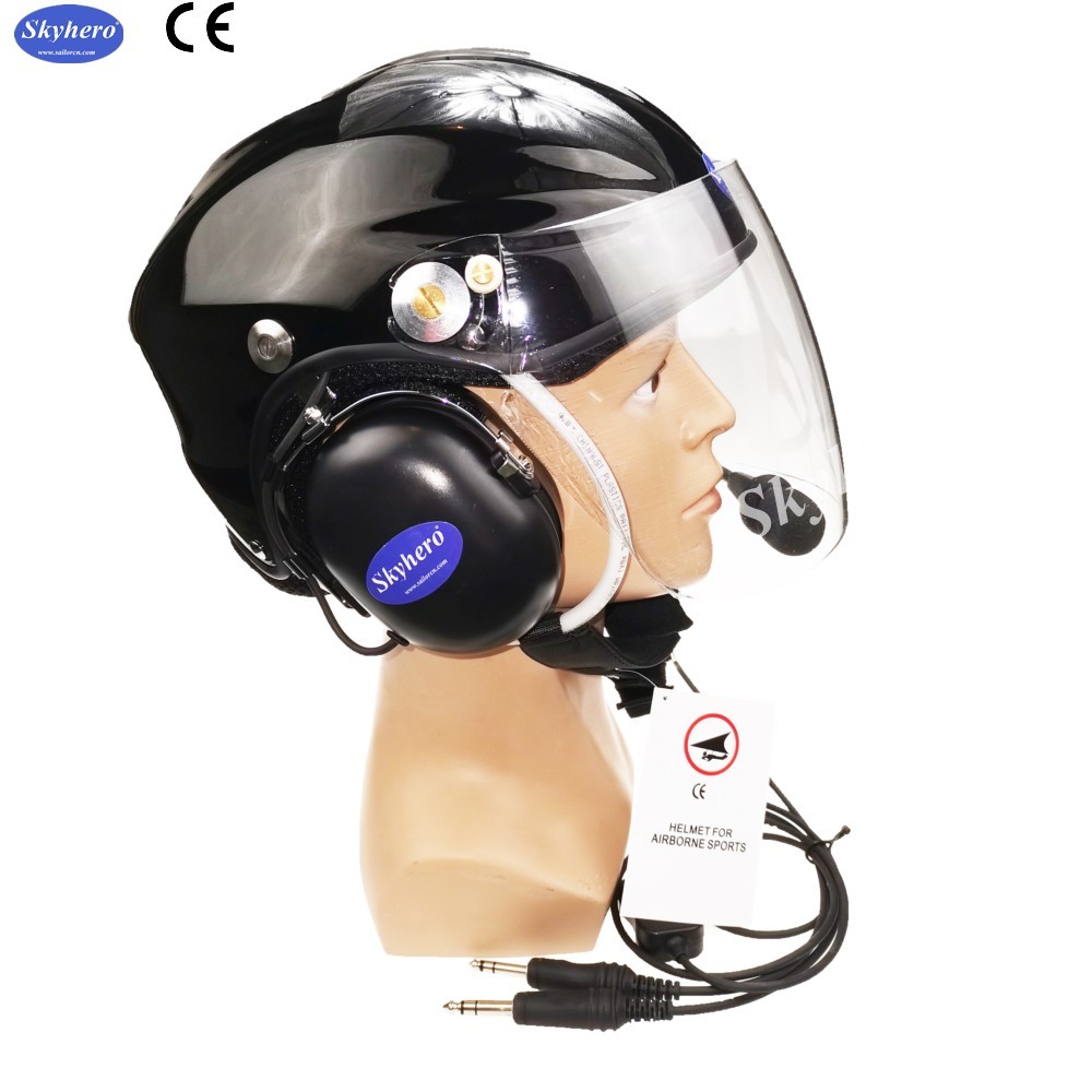 CE certificated Aviation helmet high quality aircraft helmet black color flight helmet 4 size
