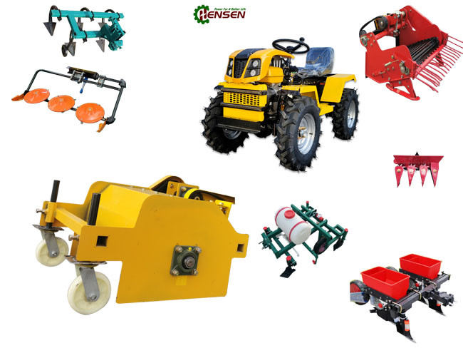 18HP Gasoline Powered Tractor Disc Brake Mini Traktor 4x4 Single Cylinder