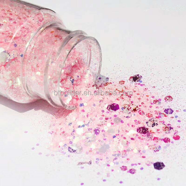 Other Holiday Supplies Die Cutting Printing Holographic Silver Chunky Glitter with Stars Mixes