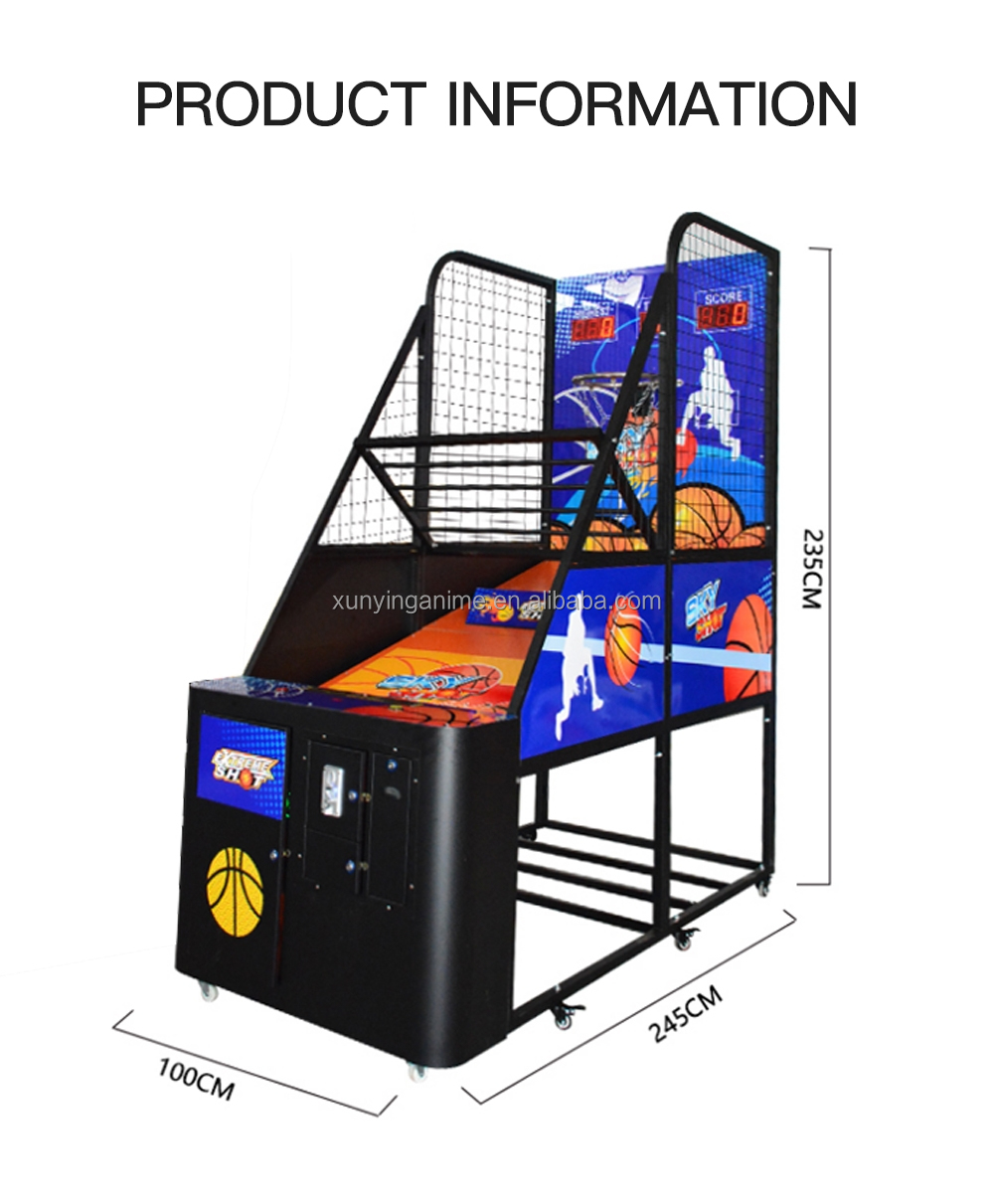 150KG Coin Operated Street Arcade Basketball Machine For Home 140W