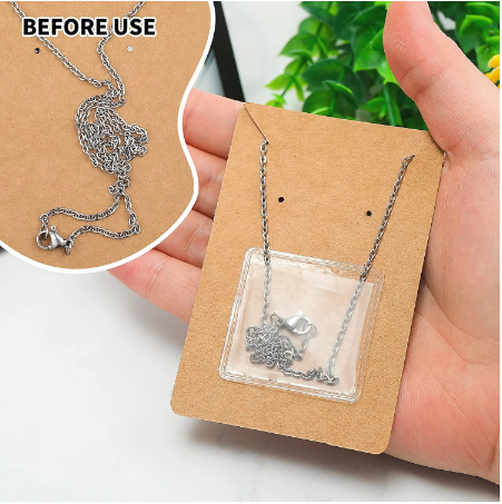 Self Adhesive Seal Jewelry Display Card 2023 Custom Necklace Earring Card with Logo