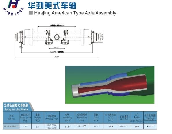 10 hole American type Axle