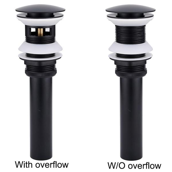 Pop Up Water Brass Waste Drain Pump Faucet Sink Basin Washbasin Matt Black