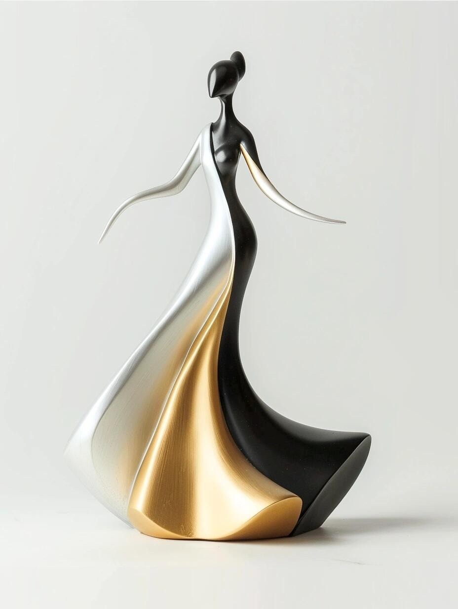 NEXTOP Simple Glamour Silhouette Dancing Metal Sculpture Hotel Villa Showpiece