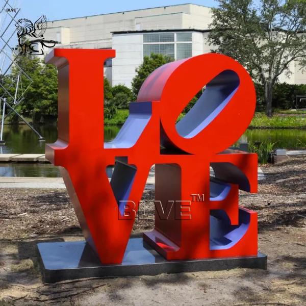 Stainless Steel LOVE Sculpture Garden Letter Statue Abstract Decoration Metal