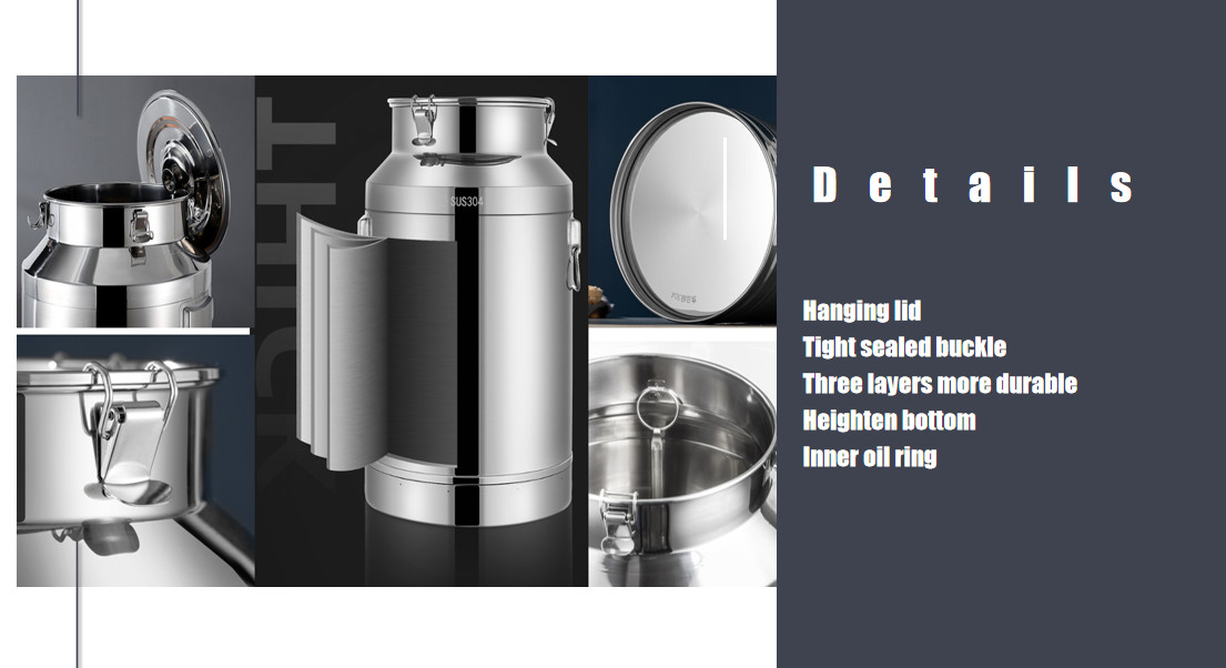 14L Insulated Sanitary Small Stainless Steel Milk Cans Healthy Safe