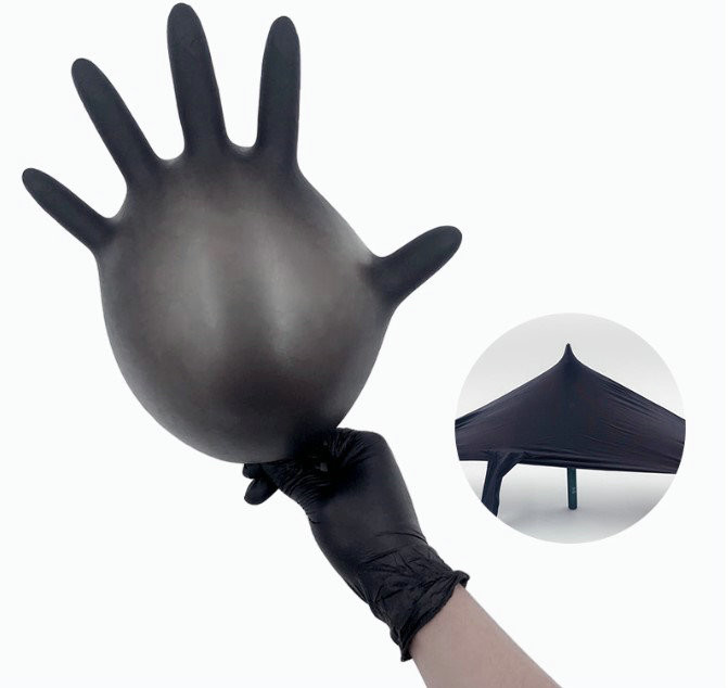 Medium - Size Long Cuff Latex Examination Gloves Powder Free Smooth Surface