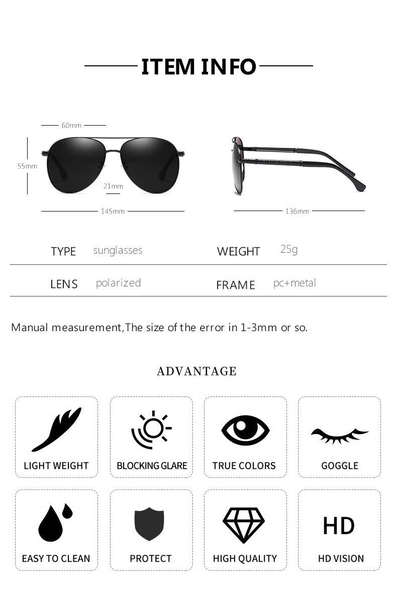 Toad Men Driving Sunglasses Mirror Fashion Polarized Lens 145MM