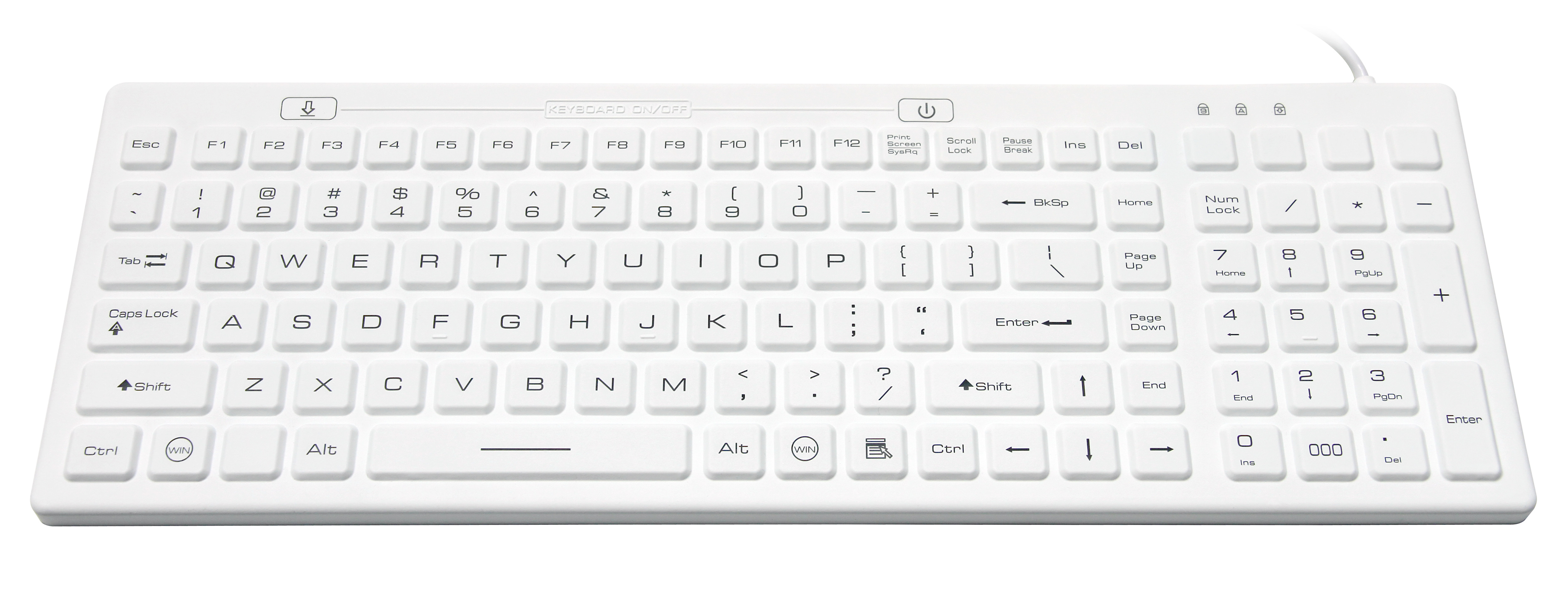 3-color Interchangeable Backlight Medical Keyboard with 2-step Adjustable Backlight Brightness