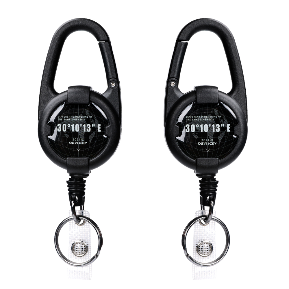 Deyi Badge Reel Retractable Keychain Clip Id Holder Upgraded Stainless Steel Cord Suitable for Men And Wome D Hook
