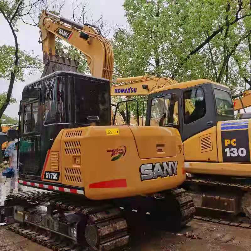 ISUZU Engine 7TON Yellow Sany SY75C Excavator 0.32 Bucket Capacity 43kw Power