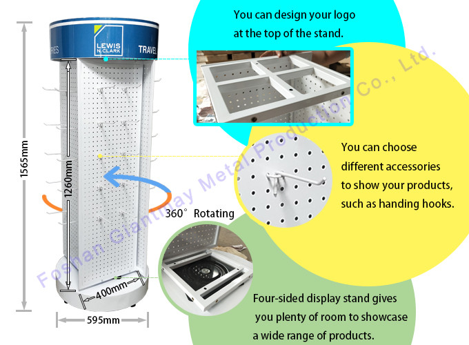 Jewelry Floor Standing Hooks Light Rotating Display Stand