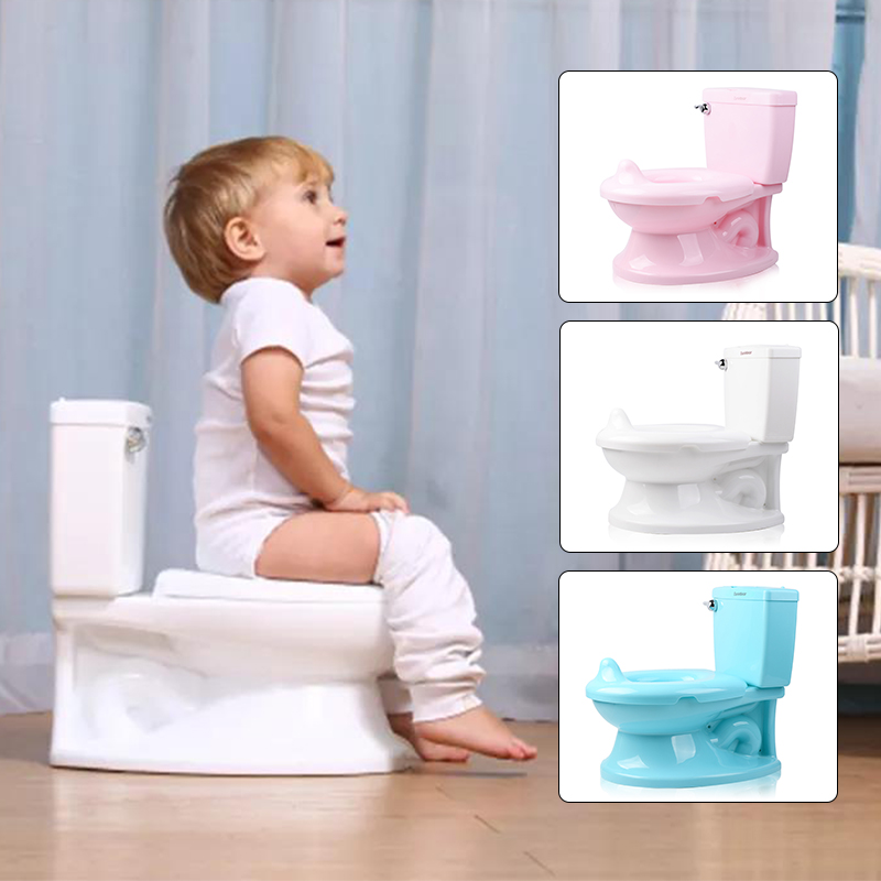 Solid Plastic Baby Potty Training Seat White Blue Pink EN-71 Certified