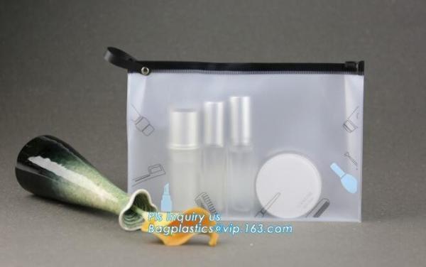 Zip lock frosted plastic slider PVC zipper packing bag for underwear / clothing