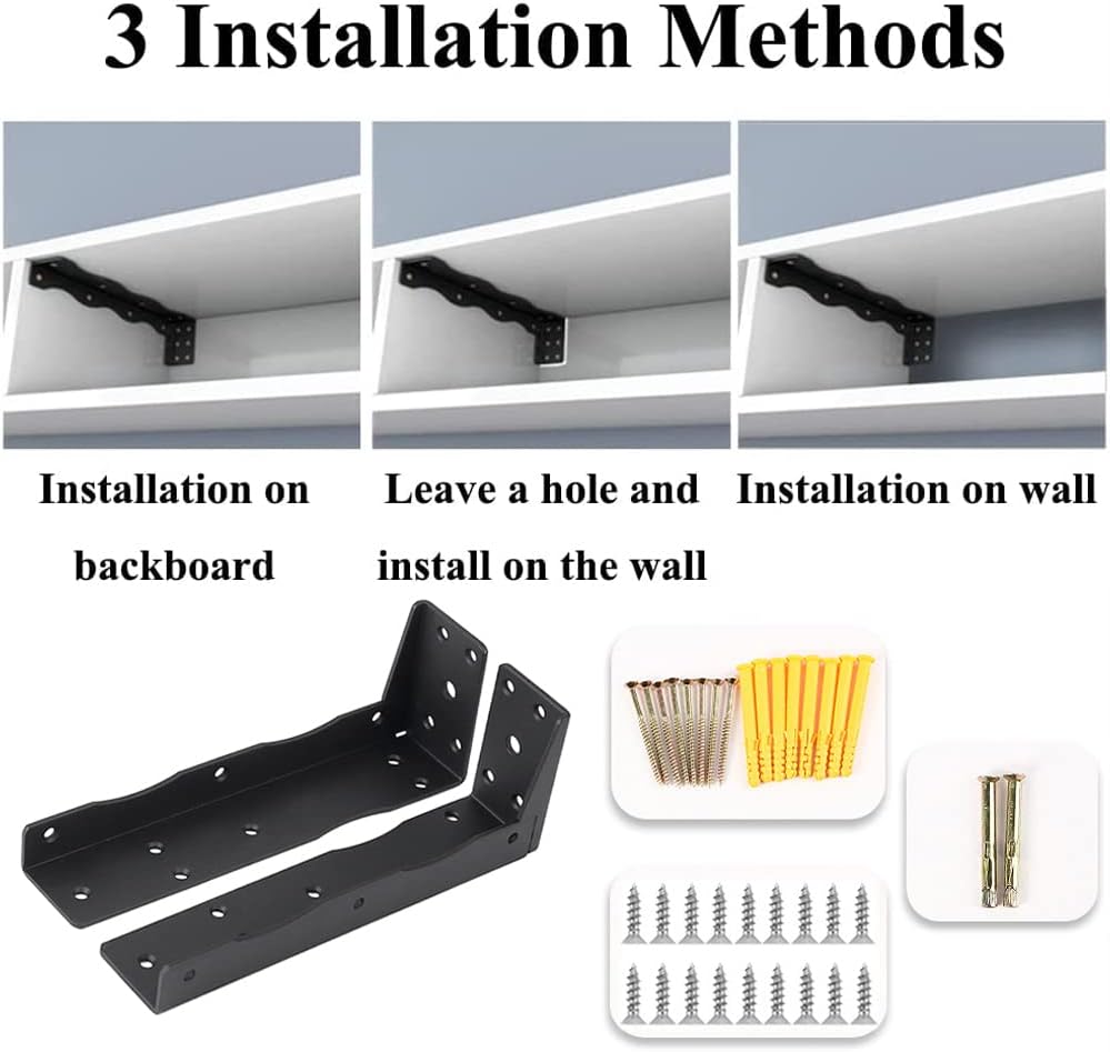 Sturdy Floating Cabinet Brackets Shelf Support for Heavy Duty Hidden Shelving 9inch