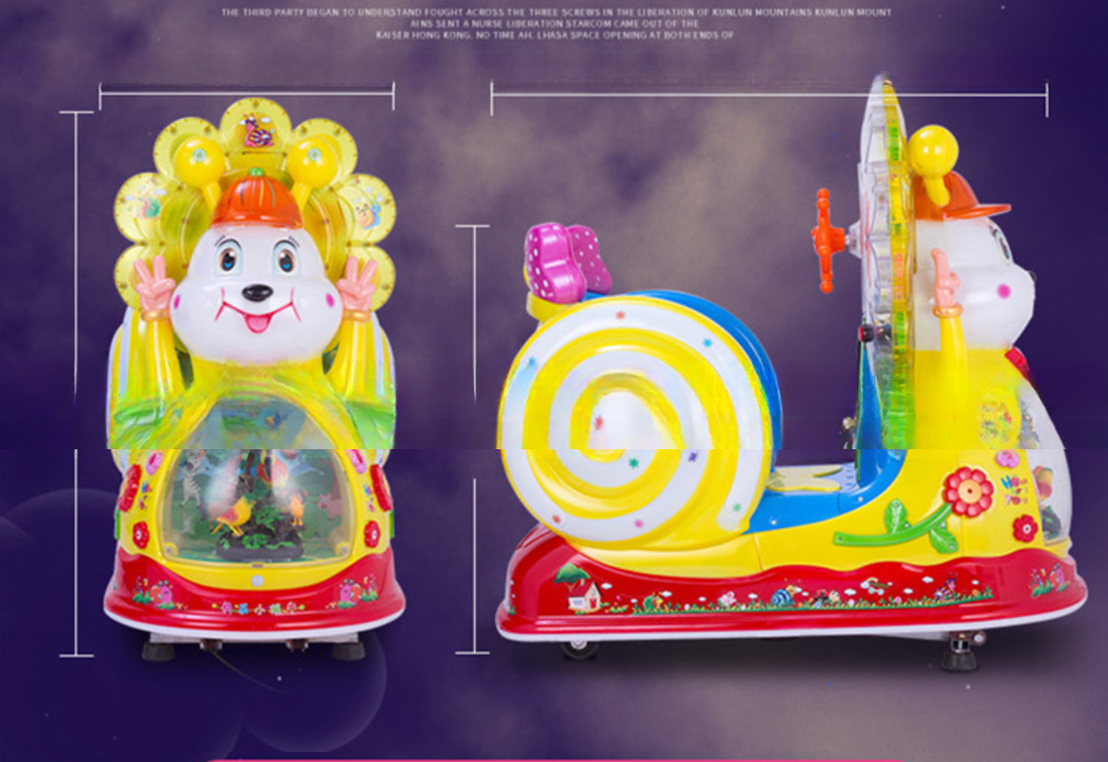 2022 New design kids swing game machine fun amusement snails kiddie ride for supermarket