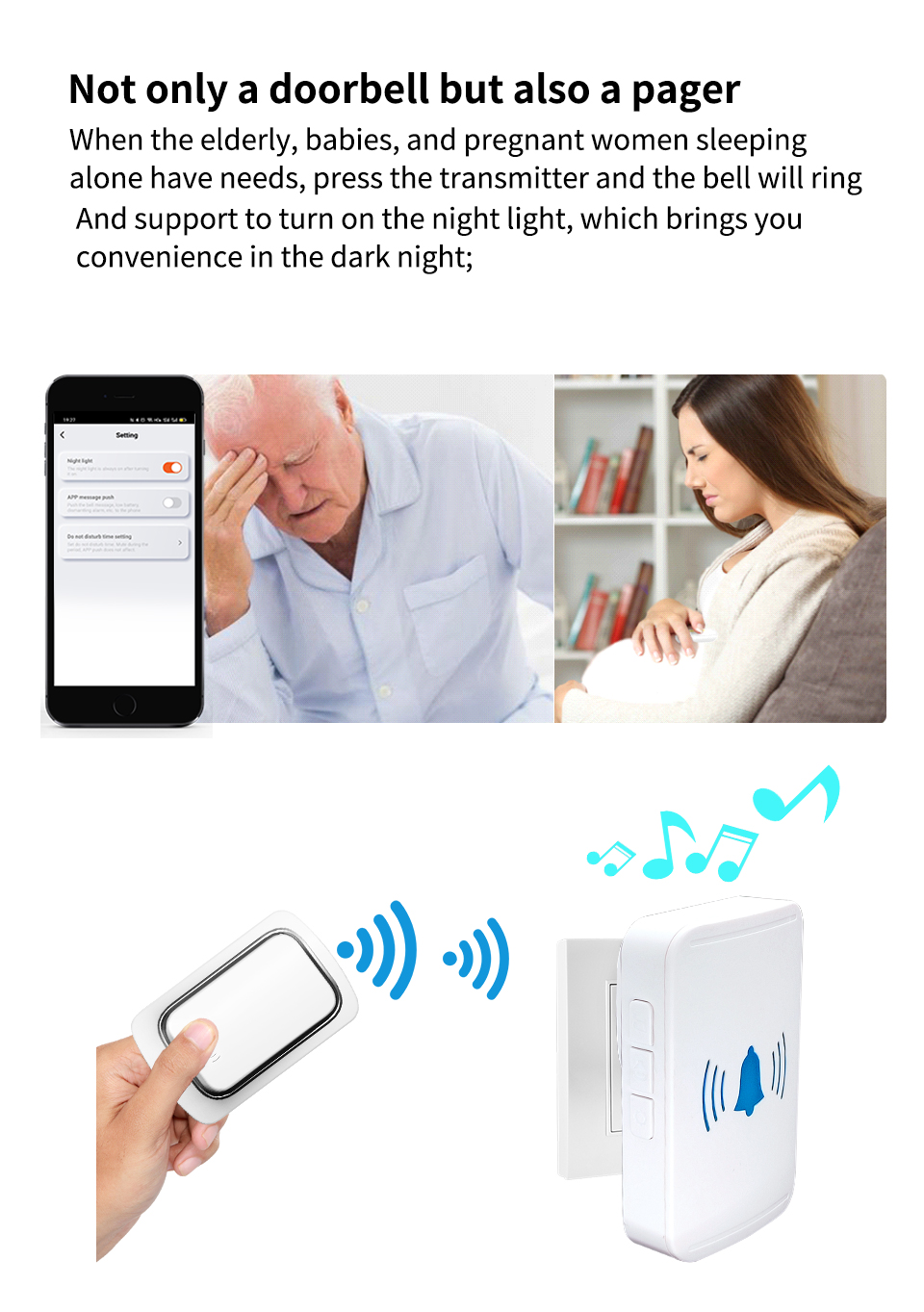 IP44 Tuya Smart Doorbell EU US UK Plug Waterproof Door Bell