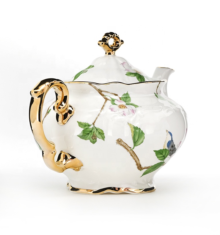 Ceramic Chinese Teapot Kettle Floral Design Teapot Large Capacity For Afternoon Tea