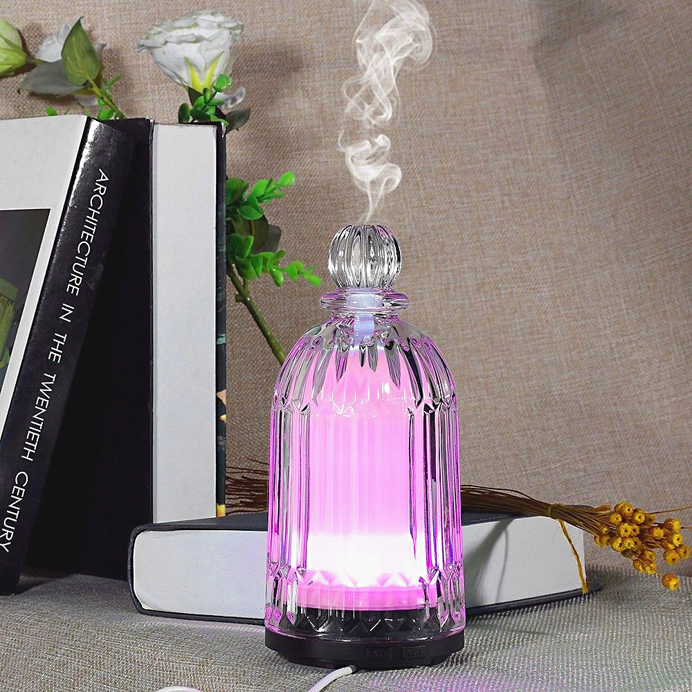 HOMEFISH 120ml Glass Aromatherapy Humidifier Ultrasonic Household Essential Oil Aroma Diffuser