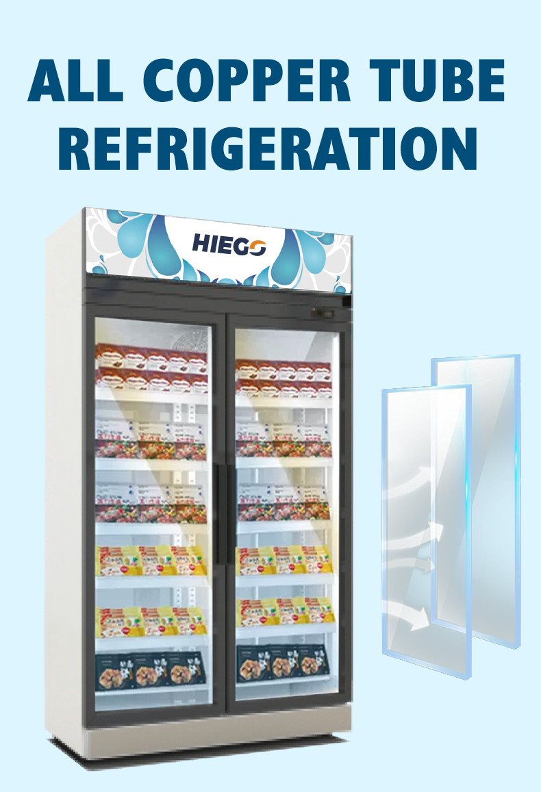 R290 Beverage Drink Cooler Supermarket Bar 3 Glass Door Beer Display Chiller