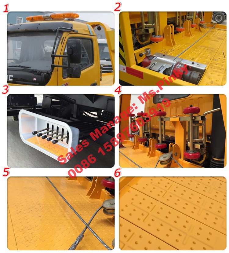 4Tons Wrecker Tow Truck With Crane , Euro 4 Platform Towing Trucks 90Km/h