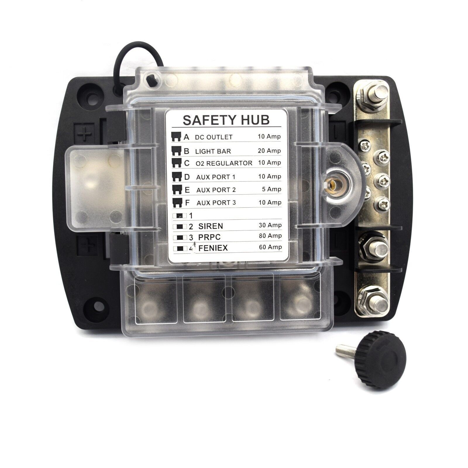 DC 12V 10 Way Fuse Box ATO Atc Fuse Safetyhub Ignition Protected Fuse Block for Car Boat Marine