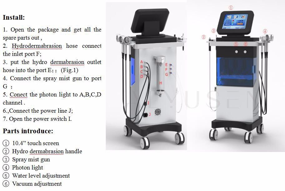 H202 Beauty Hydro Microdermabrasion Machine Skin Care Aqua Peel Cleaning 8 In 1