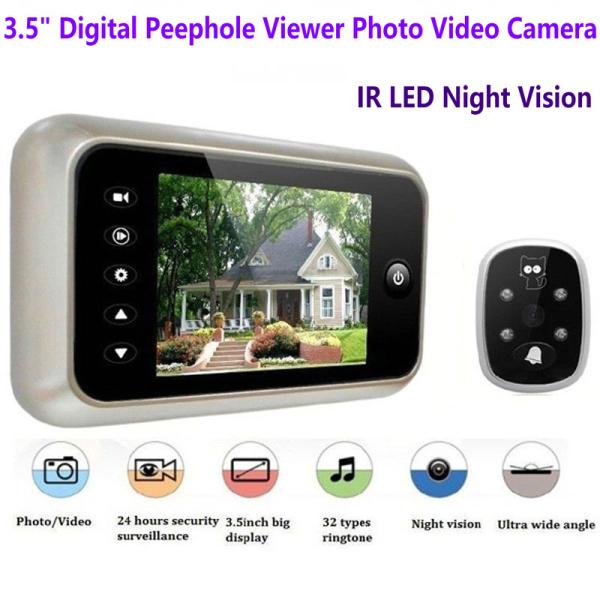3.5 inch Screen Digital Door Peephole Viewer Camera 120 Degree Wide Angle Video