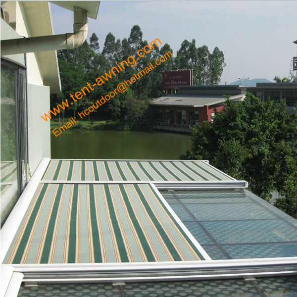 Durable Aluminum Frame Motorized Remote Control Retractable Roof Awning
