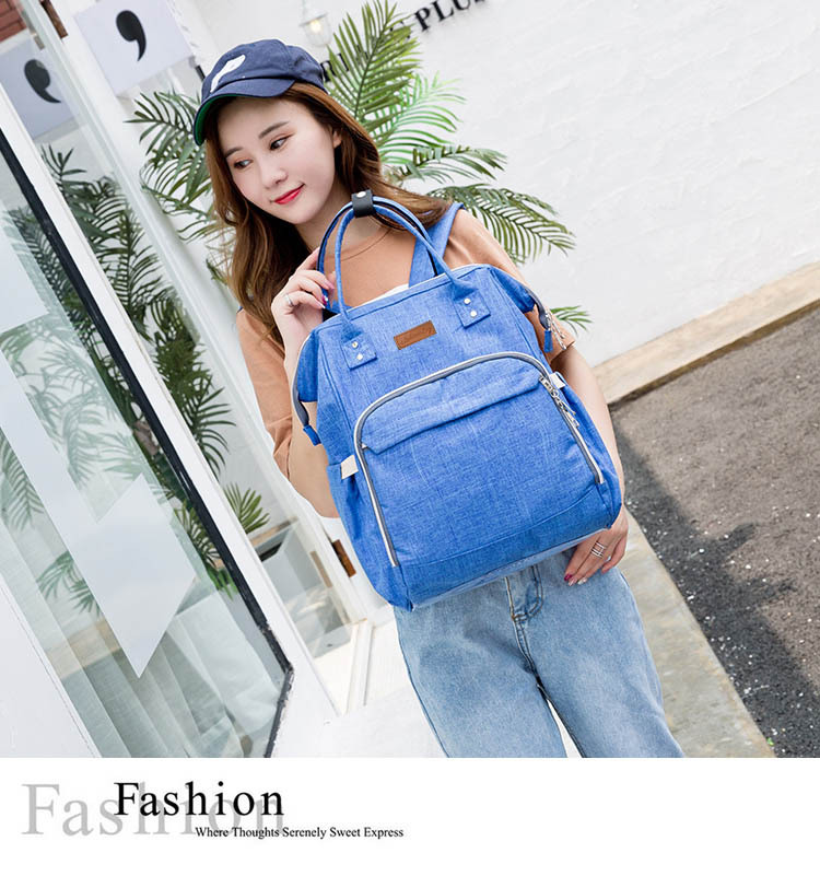 Factory Hot Sell Diaper Bag Large Capacity Mommy Maternity Nappy Backpack with USB Stroller Hooks for Baby Car