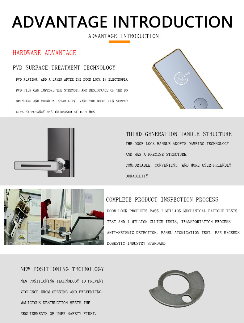 Touch Screen Smart Card Hotel Lock Keypad Front Apartment Residential