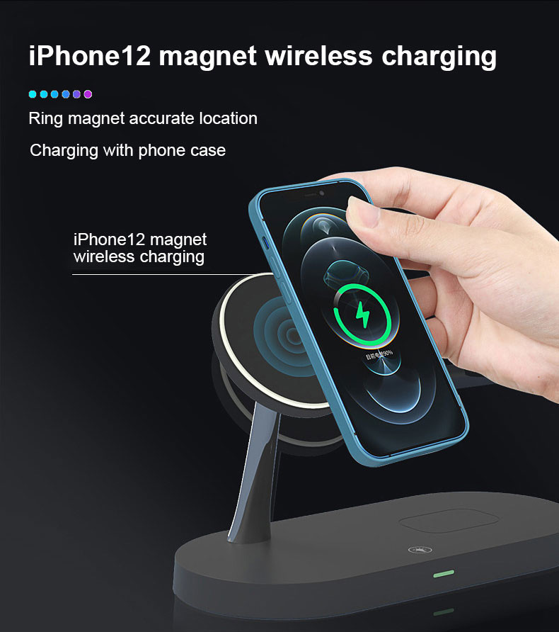 Fast 15w 5 In1 Multi Function Wireless Charger Qi Magnetic Stand