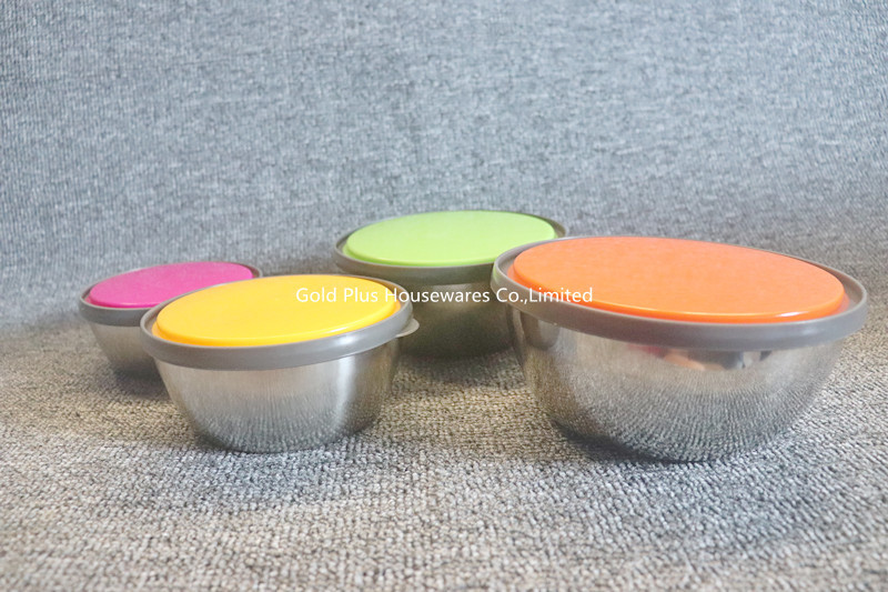 8pcs Large Capacity Reusabl Stainless Steel Salad Bowl With Lid