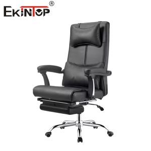 Multi Functional Leather Office Chair With Reclining And Footrest