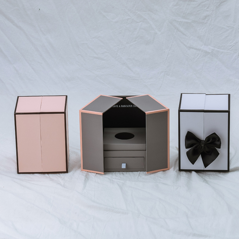 UV Coating Custom Logo Design Double Door Cardboard Gift Box for Valentine's Day Gifts