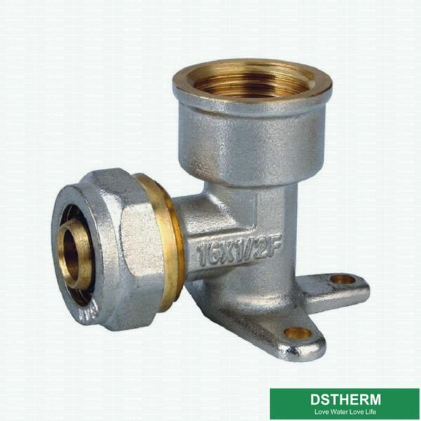 Female Wall Plated Threaded Elbow Fittings Compression Brass Fittings Screw