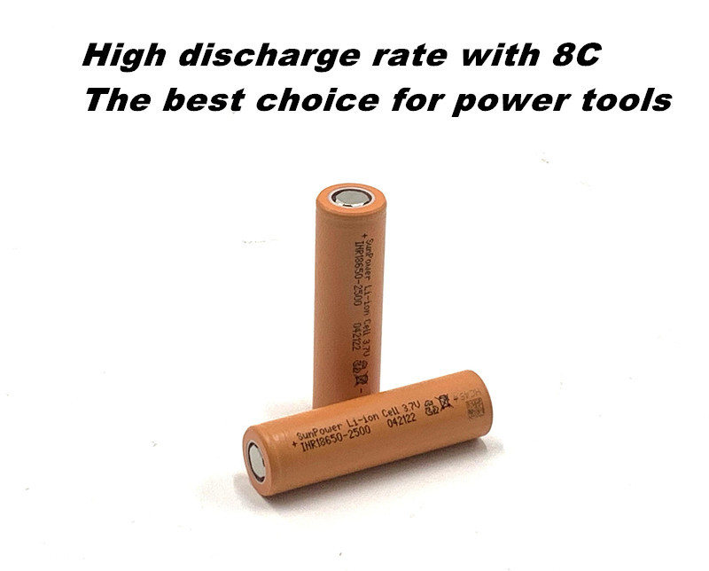 OEM ODM 3.6 V Lithium Battery Cell 8C 18650 2500mAh Battery