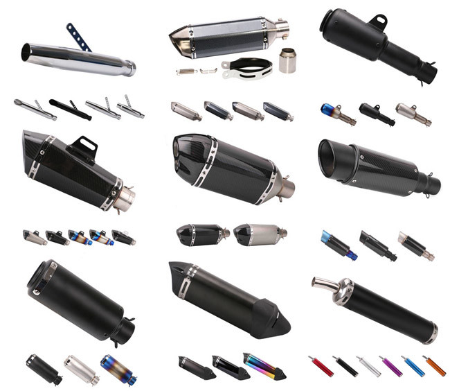 Universal Stainless Steel Motorcycle Slip On Mufflers Hexagon For Suzuki GSXR750