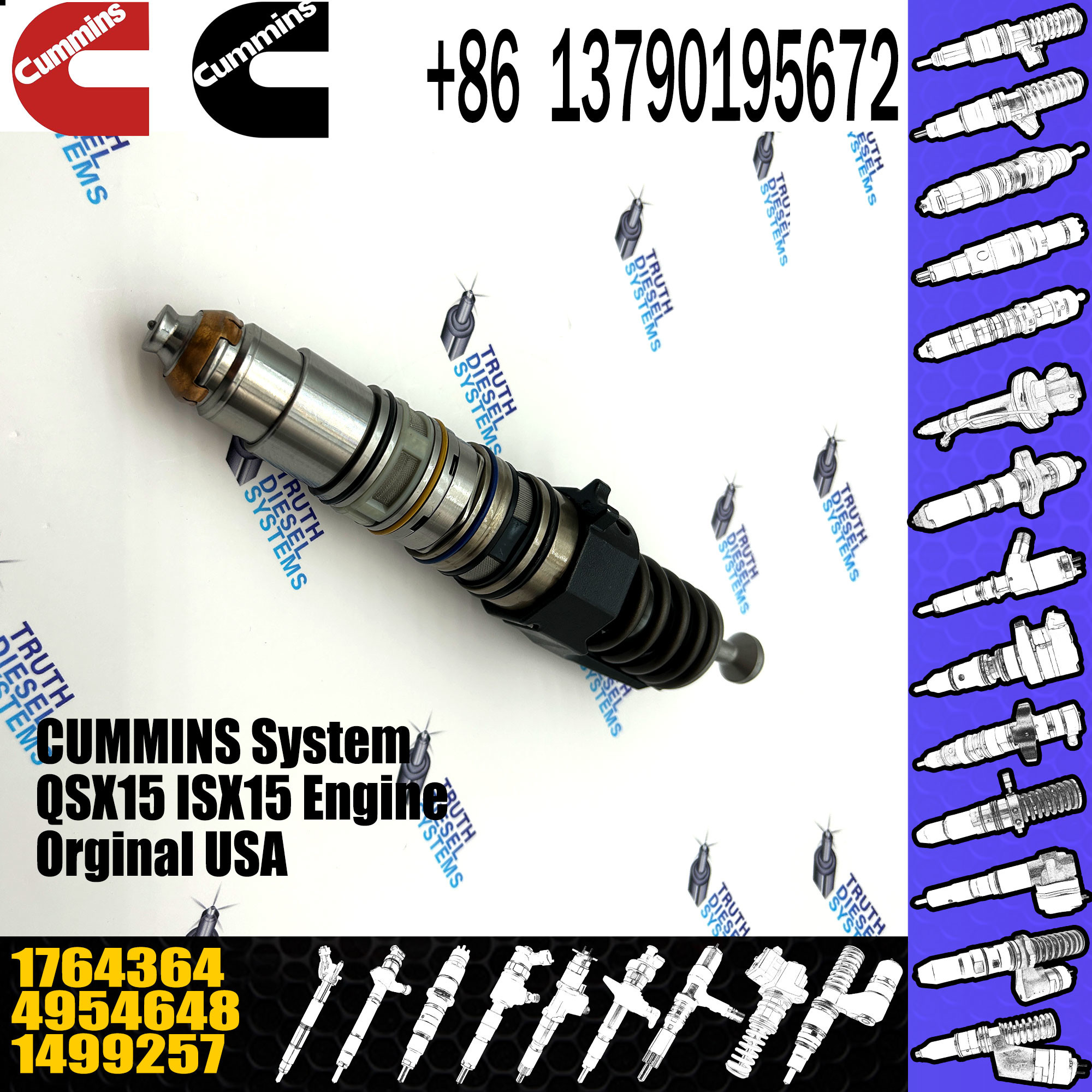 GAMEN High Quality Diesel Unit Injector 1499257 4954648 579251 4903451 1764364 For SCANIA DT12.11L02 truck HPI Engine