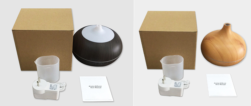 HomeFish Wood Grain USB Ultrasonic Aroma Humidifier Mist Output 30ml/H