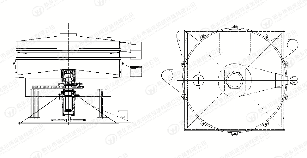 Bleach Tumbler Powder Screening Equipment 1650*1850*1600mm Dimension