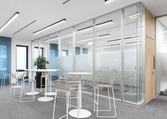 90 Series Framed Glass Partition Wall Customized Modern Wall With Aluminum Frame
