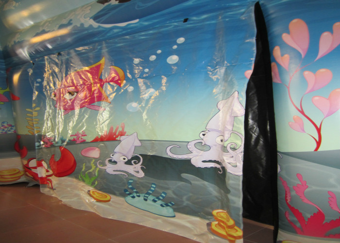 Digital Paintingbounce House Indoor Playground , Undersea World Blow Up Playhouse