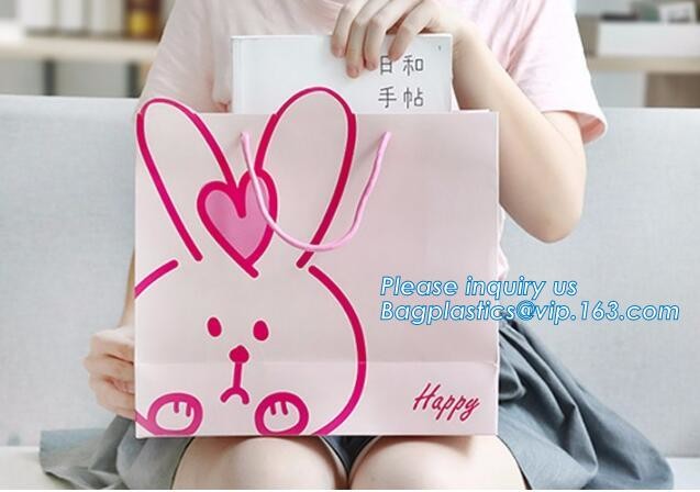 Flower carrier bag with different color customized pot plants kraft paper bag with handle,stamping logo fancy paper flow