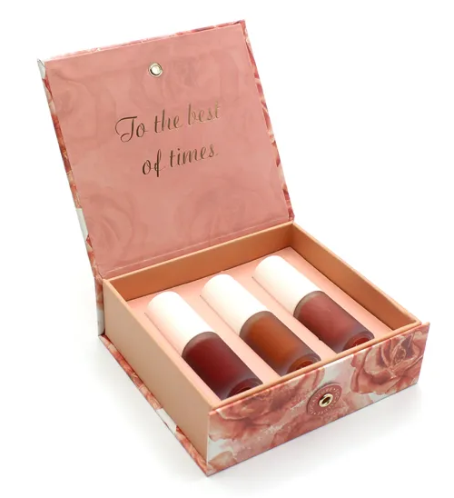 Handmade Magnetic Gift Box Packaging For Lipstick Lip Balm Gloss Customized