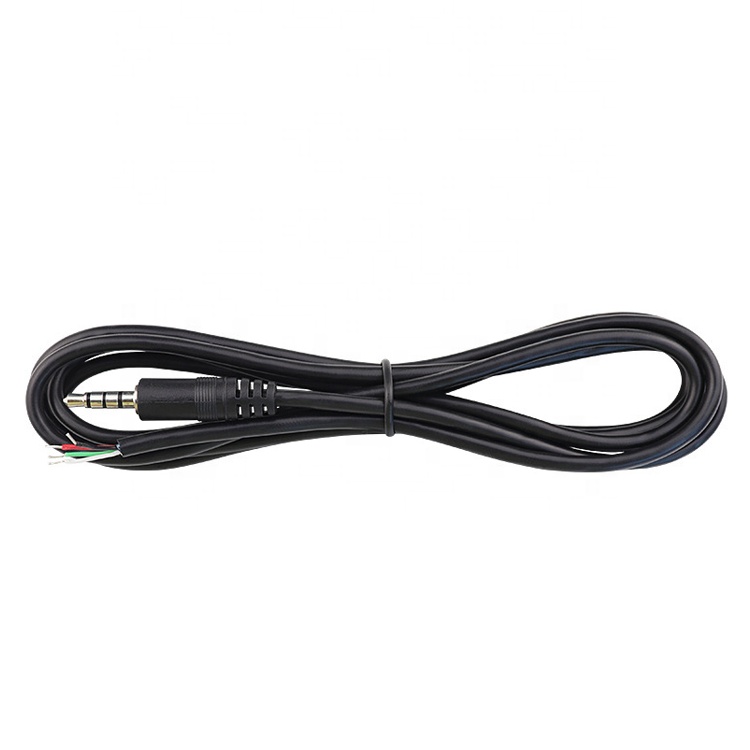 Custom 4 Poles TRRS 3.5mm Stereo Audio Jack to Stripped Pigtail Tinned Bare Wire End Cable