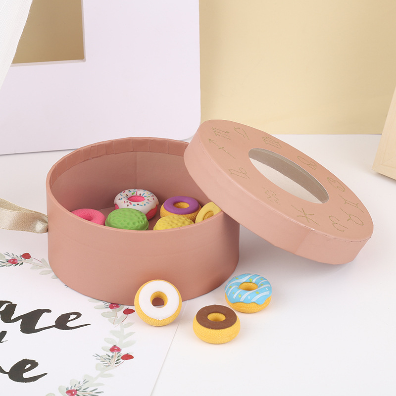 Recyclable Creative Colorful Rigiding Paper Round Box Packaging With Transparent Window