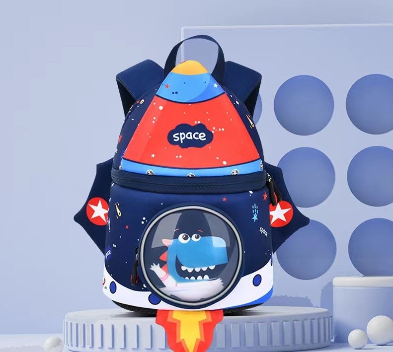 mushroom shape 3D Neoprene education bag SBR children backpack soft kindergarten bag light girl backpack