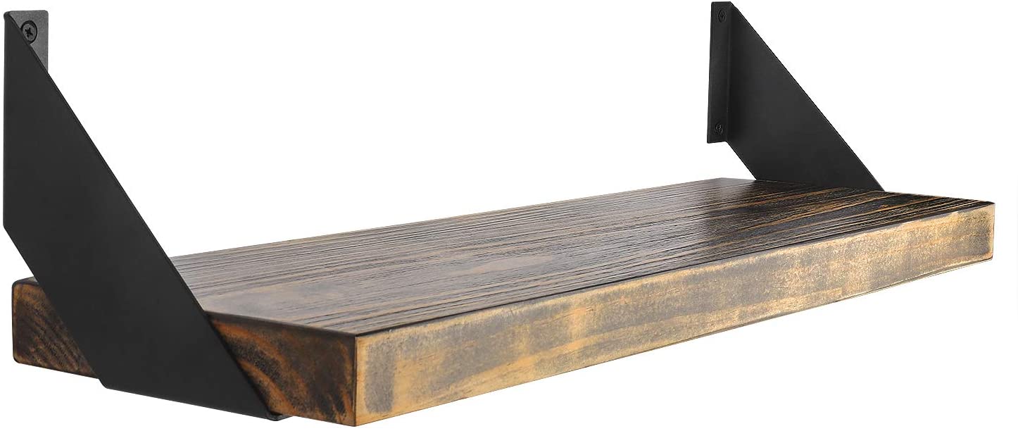 Black Plating Heavy Duty L-Shaped Wall Floating Shelf Bracket with 4mm/6mm Thickness
