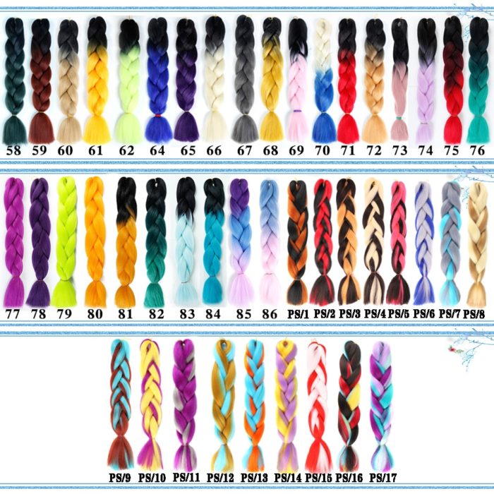 24 Inch Synthetic Crochet Braid Pre Stretched Braiding Hair Colorful